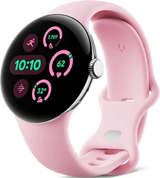 Умные часы Google Pixel Watch 3 41 мм (полированное серебро/розовый кварц)