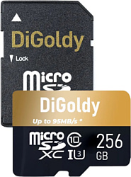 Карта памяти DiGoldy Extreme Pro microSDXC 256GB DG256GCSDXC10UHS-1-ElU3 (с адаптером)