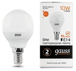 Лампочка Gauss E14 10 Вт 3000 К (53110)