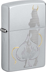 Zippo Satin Chrome Devilish Ace 48658