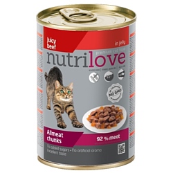 Nutrilove (0.4 кг) 1 шт. Cats - Allmeat chunks with juicy beef