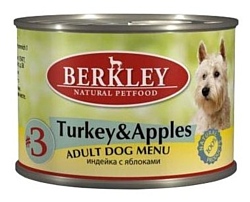 Berkley (0.2 кг) 1 шт. Паштет для собак #3 Индейка с яблоками