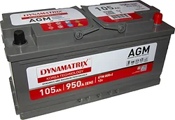 Автомобильный аккумулятор Dynamatrix AGM DEK1050 950A (105Ah)