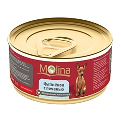 Molina (0.085 кг) 12 шт. Консервы для собак Цыпленок с печенью в соусе