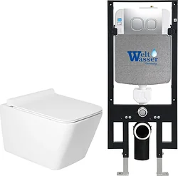 Унитаз Saniteco KW-9004W в комплекте с инсталляцией + 497 + RD-CR Унитаз Saniteco KW-9004W в комплекте с инсталляцией + 497 + RD-CR