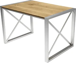 Кухонный стол Buro7 Лофт 110 (классика, дуб натуральный/серебро)