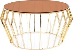 Журнальный столик Signal Ariana A (дымчатый янтарь/золотой) Журнальный столик Signal Ariana A (дымчатый янтарь/золотой)