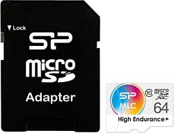 Silicon Power High Endurance microSDXC SP064GBSTXIU3V10SP 64GB (с адаптером)