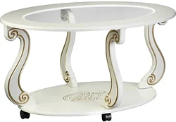 Журнальный столик Мебелик Овация С (слоновая кость/золото)