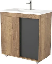 Тумба под умывальник Дабер 013 Andrea Elen 80 Т13.8А.0.22 (дуб галифакс/серый) Тумба под умывальник Дабер 013 Andrea Elen 80 Т13.8А.0.22 (дуб галифакс/серый)