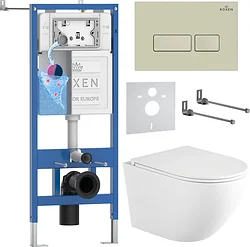 Унитаз Roxen Antares Tornado Long в комплекте с инсталляцией StounFix Dual Fresh 6 в 1 868416 (кнопка: пастель бежевый матовая) Унитаз Roxen Antares Tornado Long в комплекте с инсталляцией StounFix Dual Fresh 6 в 1 868416 (кнопка: пастель бежевый матовая)