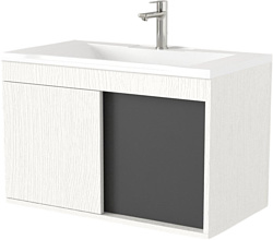 Тумба под умывальник Дабер 014 Тобага/Эридан 80 Т14.8Т.0.20 (белый древесный/серый)