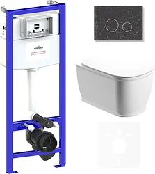 Унитаз Lavinia Boho Relfix Bell Pro Rimless 6 в 1 75110015 (greek black иск. камень)