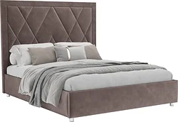 Кровать Мебель-АРС Треви 160 (бархат серо-шоколадный Star Velvet 60 Coffee)