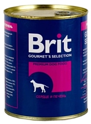 Brit (0.85 кг) 24 шт. Консервы для собак Сердце и печень