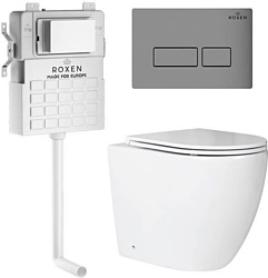 Унитаз Roxen Antares в комплекте с инсталляцией Attach 5 в 1 967059 (кнопка: хром матовый)