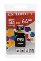 EXPLOYD microSDXC Class 10 UHS-I U1 64GB + SD adapter
