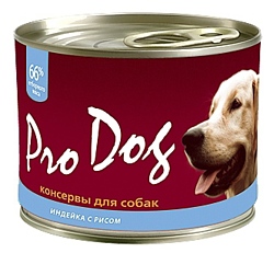 Pro Dog Для собак индейка с рисом консервы (0.2 кг) 1 шт.