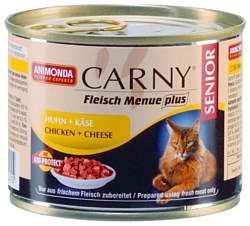 Animonda Carny Fleisch Menue plus Senior для пожилых кошек с курицей и сыром (0.2 кг) 1 шт.
