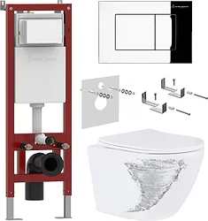 Унитаз Roxen Antares Tornado в комплекте с инсталляцией Asten Readle Zentralmodul с кнопкой (хром глянец) Унитаз Roxen Antares Tornado в комплекте с инсталляцией Asten Readle Zentralmodul с кнопкой (хром глянец)