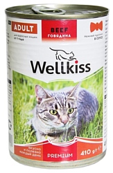 Wellkiss Нежные кусочки с говядиной в соусе для кошек (0.41 кг) 1 шт.