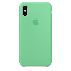 Apple Silicone Case для iPhone XS (нежная мята)