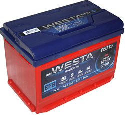 Westa RED EFB 6СТ-74VL LB низкий (74Ah)
