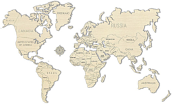 Wooden City Карта Мира (размер L)