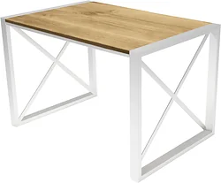 Кухонный стол Buro7 Лофт 120 (классика, дуб натуральный/белый)