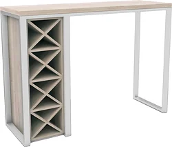 Барный стол Hype Mebel Уайн 120x55 (белый/древесина белая)