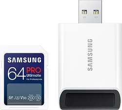 Samsung PRO Ultimate SDXC 64GB (с кардридером)