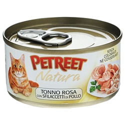 Petreet (0.07 кг) 24 шт. Natura Кусочки розового тунца с куриной грудкой