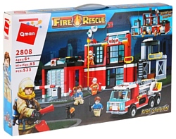 Qman Fire Rescue 2808 Пожарная станция с машиной