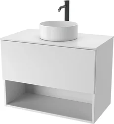 Столешница ЗОВ со столешницей Кито-2 80 (белый матовый/белая столешница)