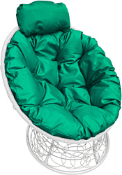 M-Group Папасан пружинка мини 12090104 (белый ротанг/зеленая подушка)