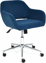 Кресло TetChair Modena (флок, хром/синий)