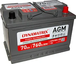 Автомобильный аккумулятор Dynamatrix AGM DEK700 760 (70Ah) Автомобильный аккумулятор Dynamatrix AGM DEK700 760 (70Ah)