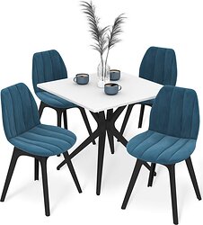 Обеденная группа Sheffilton SHT-DS321 (белый шагрень/тихий океан/черный)