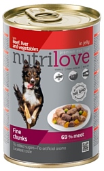 nutrilove Dogs - Fine chunks with beef, liver and vegetables