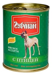 Четвероногий Гурман Мясное ассорти с птицей для собак (0.34 кг) 12 шт.