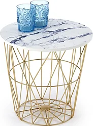 Журнальный столик Halmar Harissa G (золотой/белый мрамор)