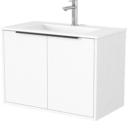 Тумба под умывальник Дабер 018 70 Т18.7.0.5Ч (белый древесный/ручка черная)