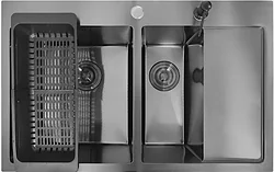 Кухонная мойка Stellar Decor S7850NB-2L-D (нано черный)
