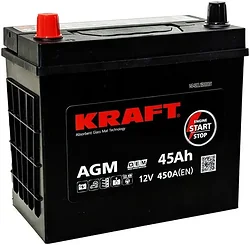 Автомобильный аккумулятор KRAFT AGM Asia JL (45Ah) Автомобильный аккумулятор KRAFT AGM Asia JL (45Ah)