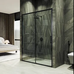 Душевая дверь MaybahGlass 195x100 MGD-1275-6 (бесцветное стекло/черный)