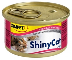 GimCat ShinyCat с курочкой и крабами (0.07 кг) 24 шт.