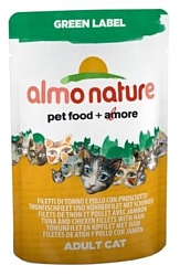 Almo Nature Green label Cat Tuna, Chicken Fillets and Ham (0.055 кг) 12 шт.