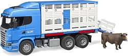 Bruder Scania R-Series livestock transporter with one cow 03549