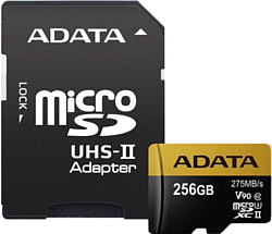 ADATA microSDXC UHS-II 256GB + адаптер [AUSDX256GUII3CL10-CA1]