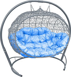 M-Group Улей 11210303 (серый ротанг/голубая подушка)